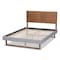 Baxton Studio Claudia Grey Upholstered and Walnut Wood Full Size Platform Bed 164-9416-9425 - alternate 6